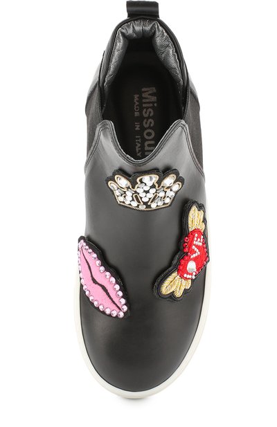 Высокие кожаные кеды с нашивками и эластичными вставками MISSOURI, арт. 16613/31-34, фото 4