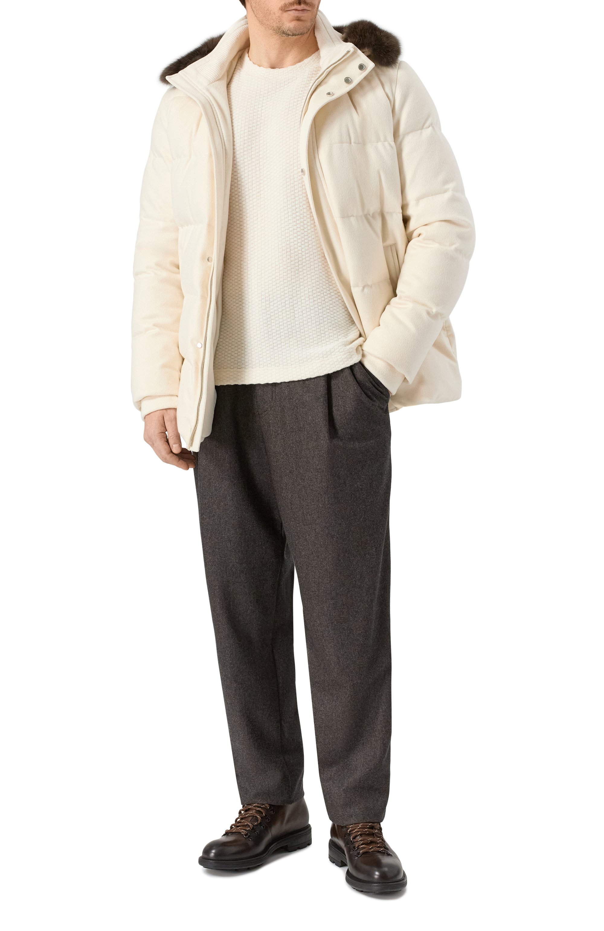 Кашемировый пуховик с отделкой из соболя MVST, арт. FTEKB-ES2915-2SB/LC1664, фото 2