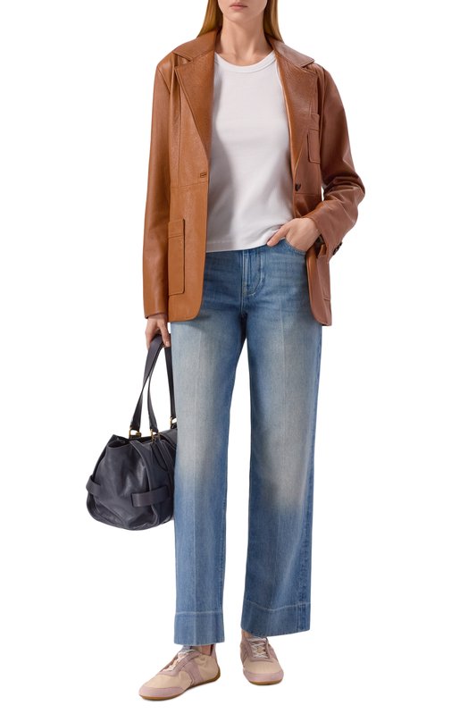 Комбинированные кроссовки Chloé Kick Chloé CH26S15RWR Бежевый  CH26S15RWR Фото 3