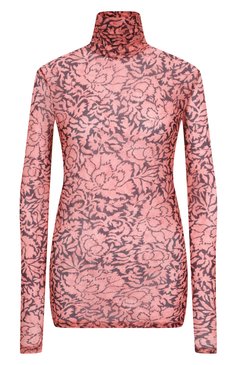 Женская водолазка DRIES VAN NOTEN розового цвета, арт. 251-011159-1619 | Фото 1 (Рукава: Длинные; Материал внешний: Синтетический материал; Длина (для топов): Стандартные; Женское Кросс-КТ: Водолазка-одежда; Стили: Кэжуэл)