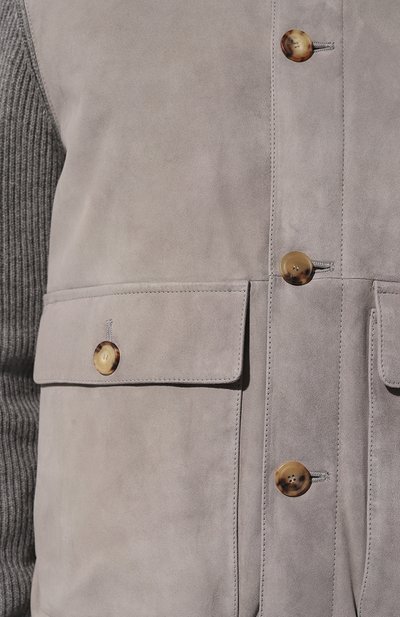 Комбинированный кардиган BRUNELLO CUCINELLI серого цвета по цене 673500 руб., арт. M0PCL1955, фото 5 Комбинированный кардиган BRUNELLO CUCINELLI, арт. M0PCL1955, фото 5