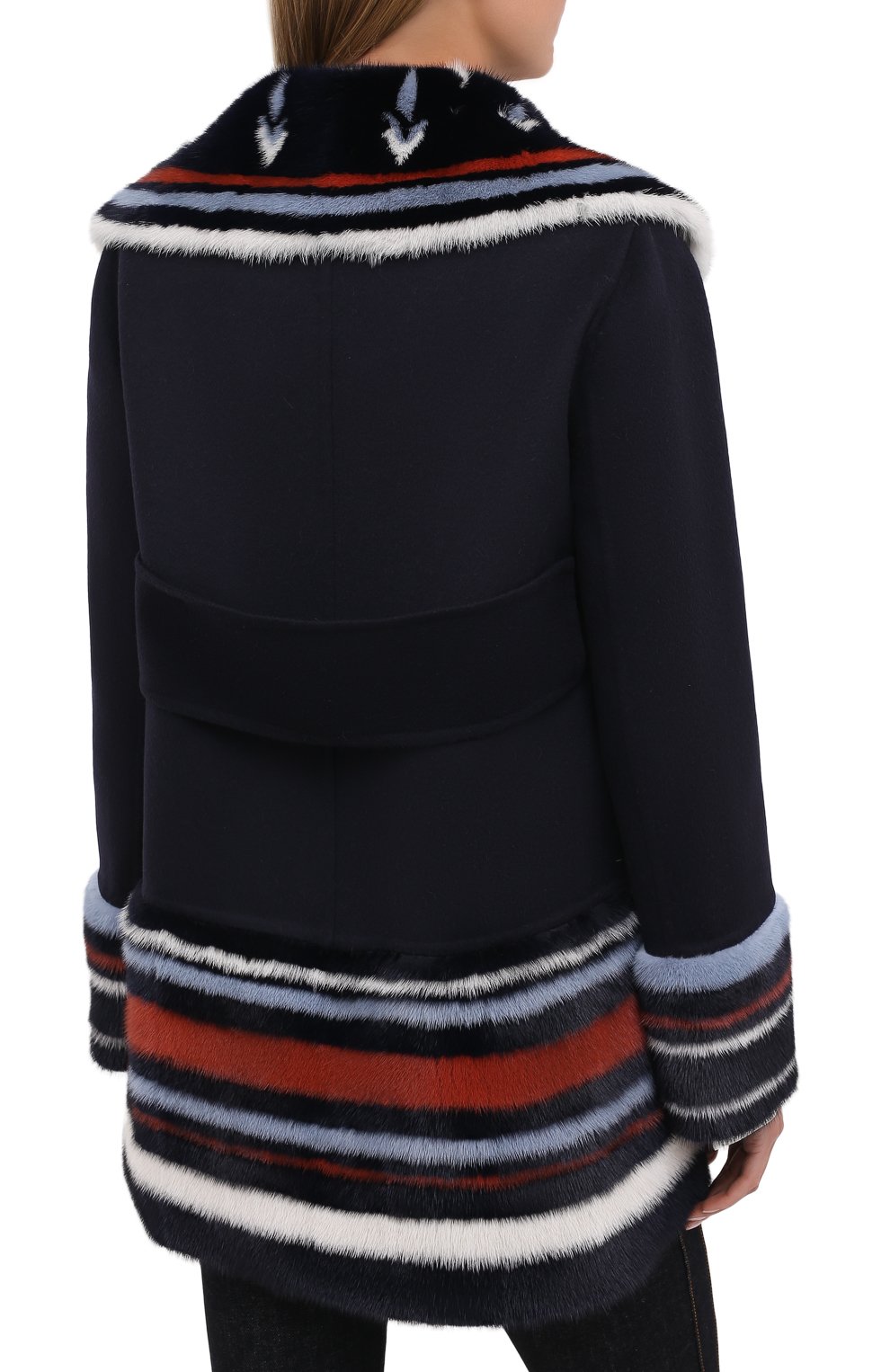 Пальто с меховой отделкой VALENTINO, арт. UF3FAB80DCF, фото 4