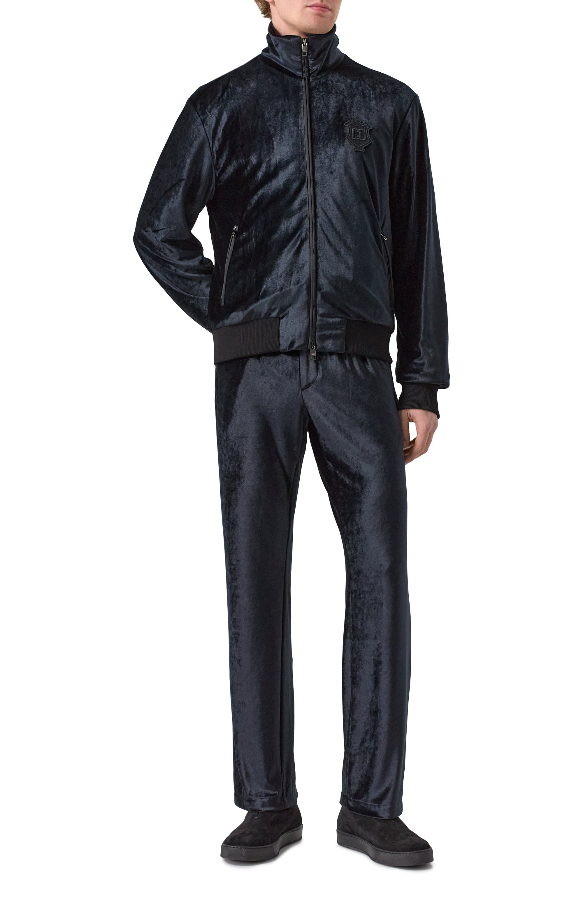 Бархатная толстовка DOLCE & GABBANA черного цвета по цене 147500 руб., арт. G9BBYZ/HU7S0, фото 2 Бархатная толстовка DOLCE & GABBANA, арт. G9BBYZ/HU7S0, фото 2