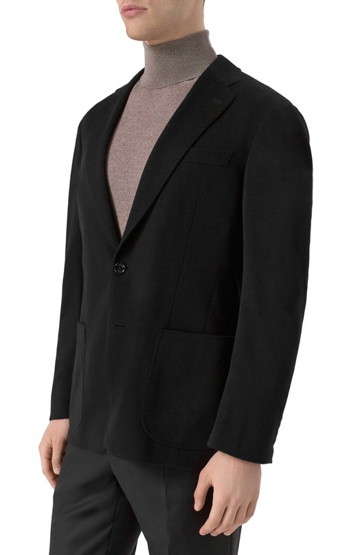 Кашемировый пиджак Stefano Ricci M1RFM22T00/MR03HA Чёрный  M1RFM22T00/MR03HA Фото 4