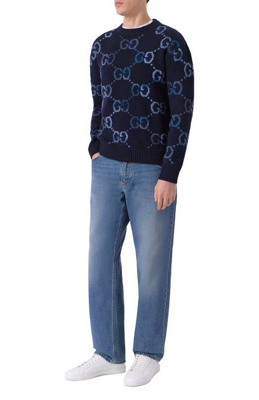 Шерстяной свитер Gucci 770509/XKDSJ Синий  770509/XKDSJ Фото 2