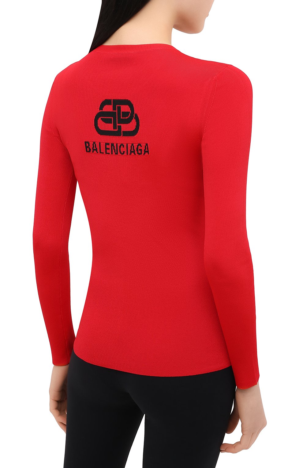 Пуловер из вискозы BALENCIAGA красного цвета по цене 59350 руб., арт. 620996/T5131, фото 4 Пуловер из вискозы BALENCIAGA, арт. 620996/T5131, фото 4