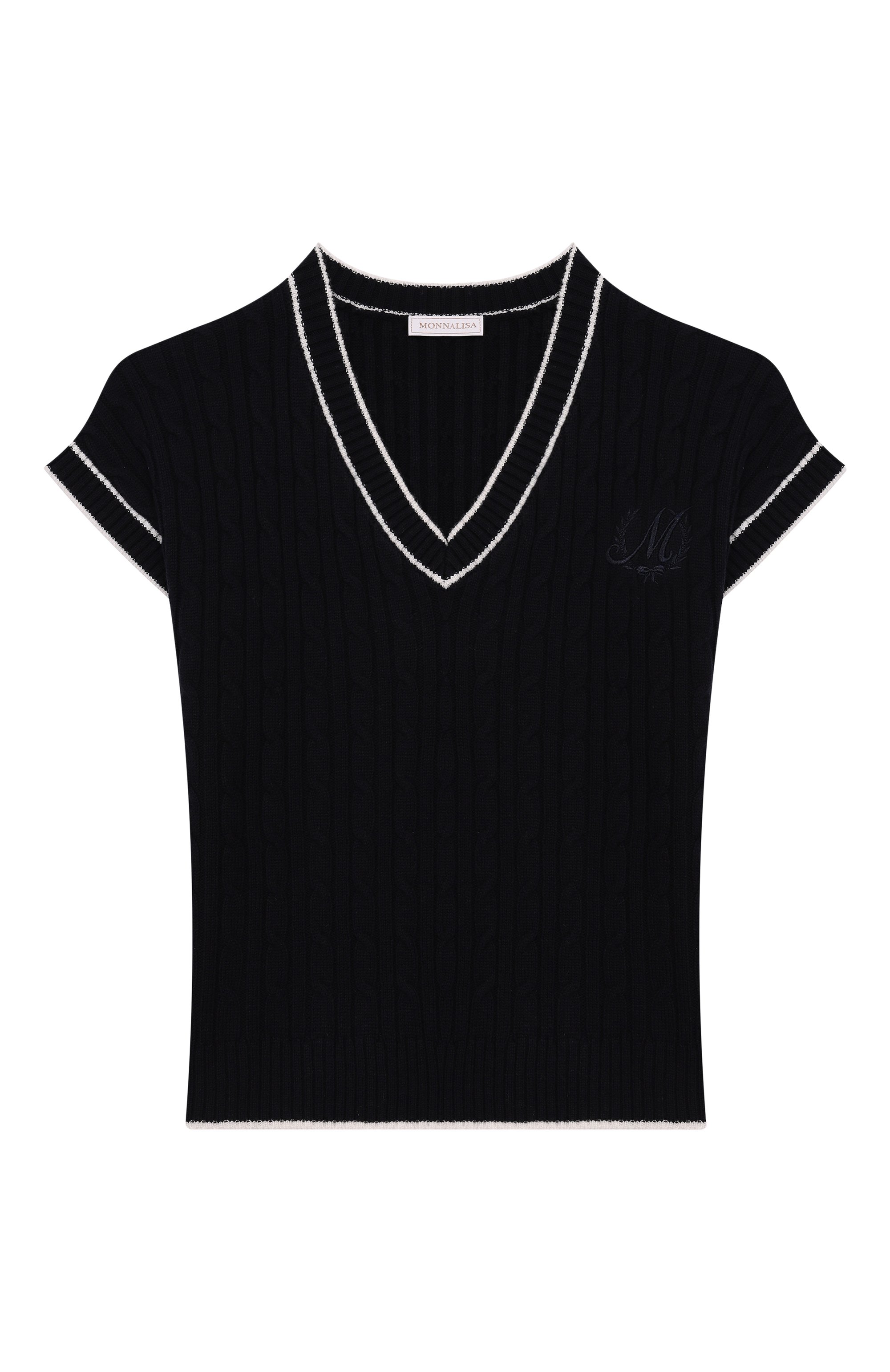 Жилет из шерсти и хлопка MONNALISA, арт. 18F201, фото 1