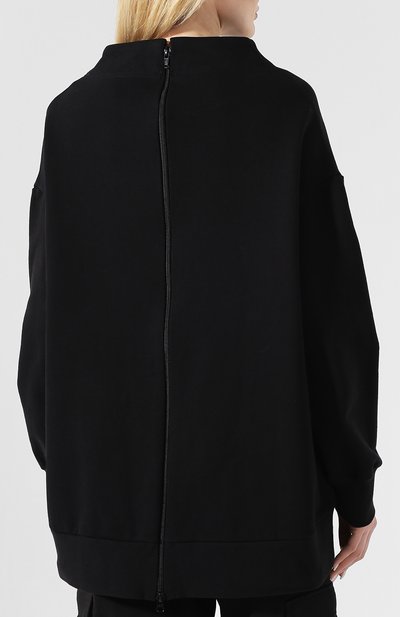 Хлопковый пуловер YOHJI YAMAMOTO черного цвета по цене 51350 руб., арт. FZ-T55-008, фото 4 Хлопковый пуловер YOHJI YAMAMOTO, арт. FZ-T55-008, фото 4