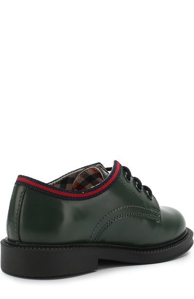 Кожаные дерби с контрастной отделкой GUCCI, арт. 477537/D7310, фото 3
