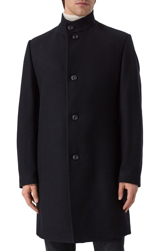 Шерстяное пальто HUGO 50546551 Чёрный  50546551 Фото 3