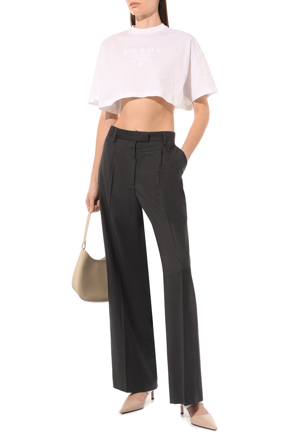 Хлопковая футболка PRADA, арт. 3560AR-10IN-F0009-212, фото 2