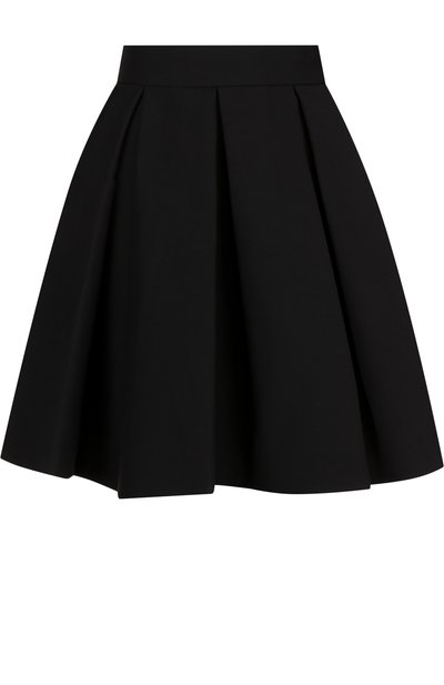 Женская однотонная мини-юбка из смеси шерсти и шелка VALENTINO, арт. QB3RA3W51CF