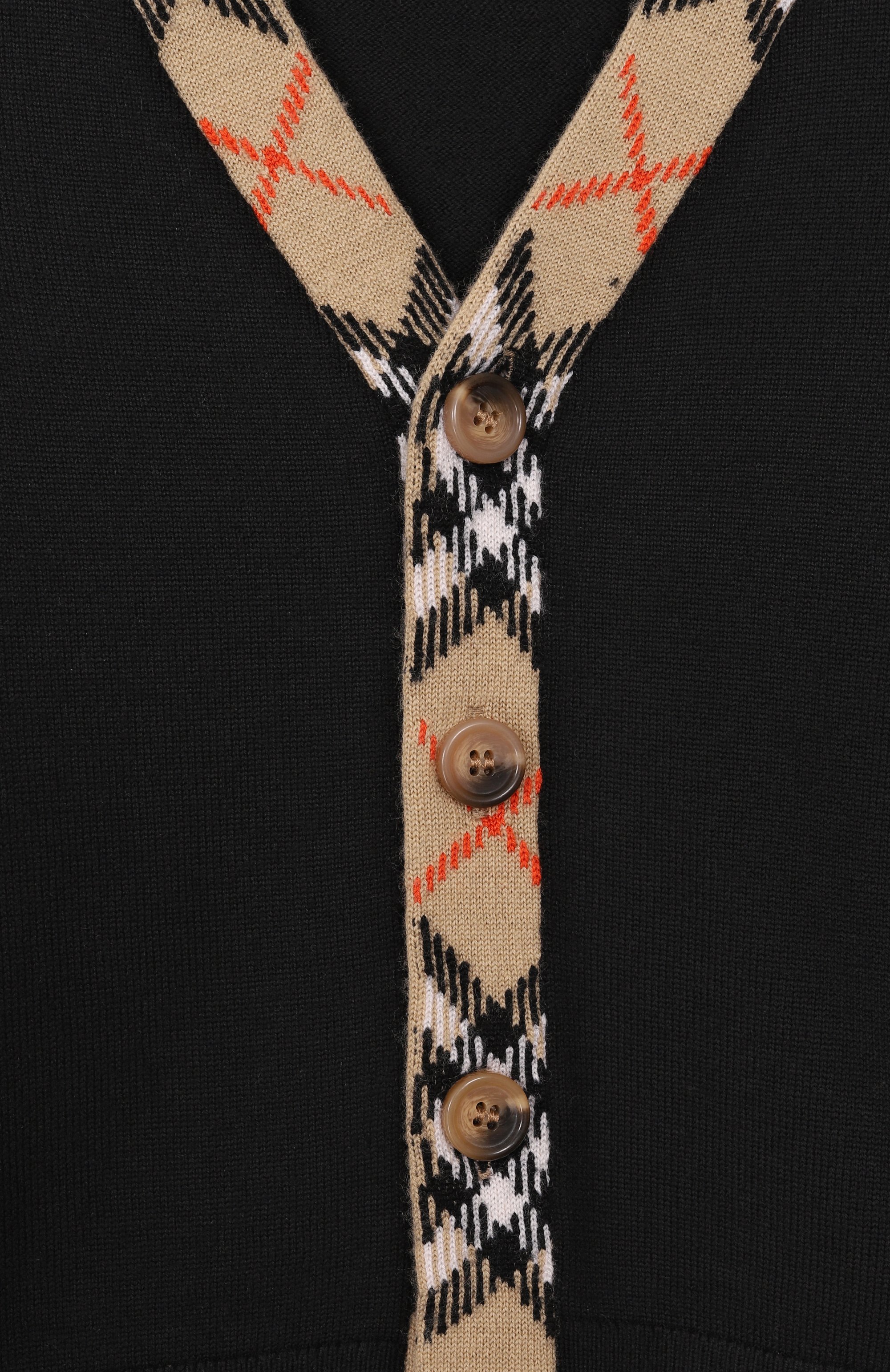 Шерстяной кардиган BURBERRY черного цвета по цене 49350 руб., арт. 8117201, фото 3 Шерстяной кардиган BURBERRY, арт. 8117201, фото 3