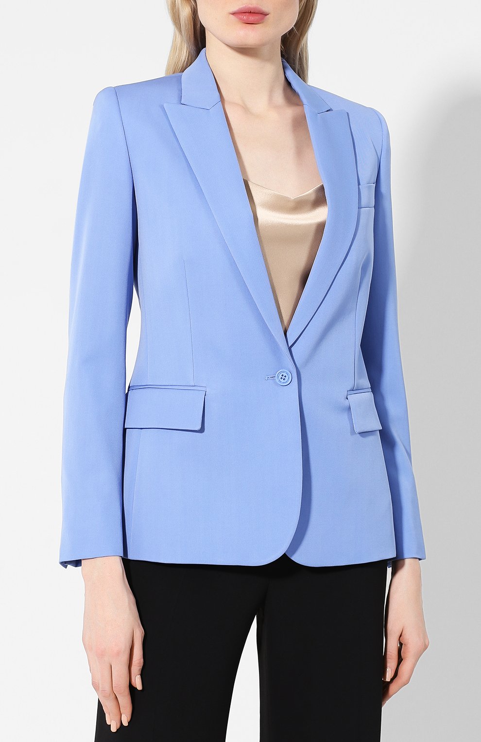 Шерстяной жакет STELLA MCCARTNEY голубого цвета по цене 92800 руб., арт. 532394/SHB55, фото 3 Шерстяной жакет STELLA MCCARTNEY, арт. 532394/SHB55, фото 3