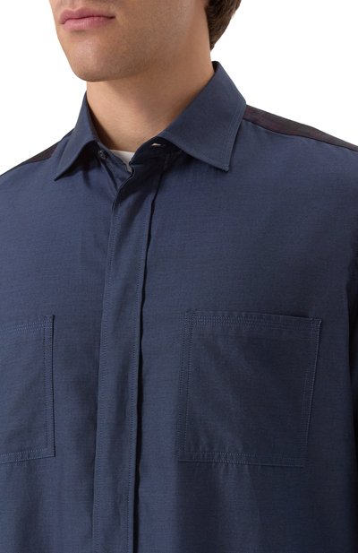 Рубашка из хлопка и кашемира ZILLI, арт. SP0E01M013394001A, фото 5