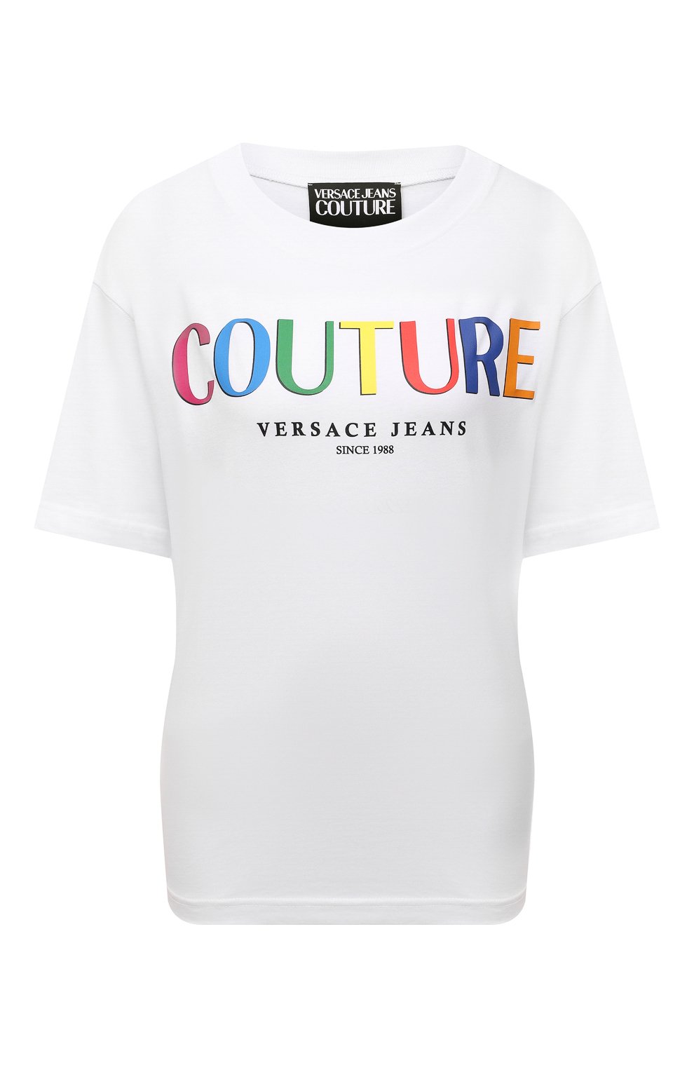 Хлопковая футболка VERSACE JEANS COUTURE белого цвета по цене 21700 руб., арт. 71HAHP02-71DP614 25 0RGANIC C0TT0N/CJ00P, фото 1 Хлопковая футболка VERSACE JEANS COUTURE, арт. 71HAHP02-71DP614 25 0RGANIC C0TT0N/CJ00P, фото 1