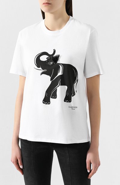 Хлопковая футболка LANVIN, арт. RW-T0654X-TJ01-P19, фото 3