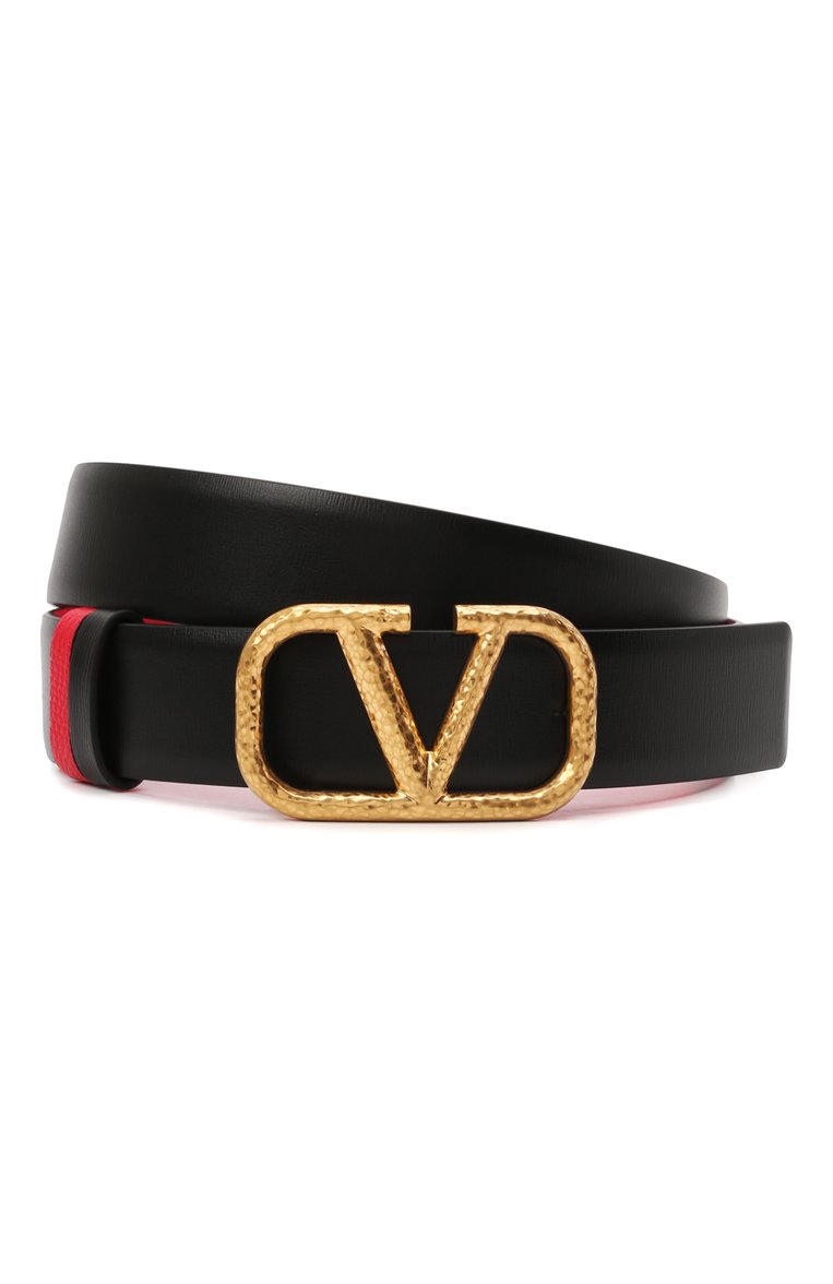 Женский двусторонний ремень vlogo signature VALENTINO черного цвета, арт. WW0T0T15/TAL | Фото 1 (Материал: Натуральная кожа; Нос: Не проставлено)