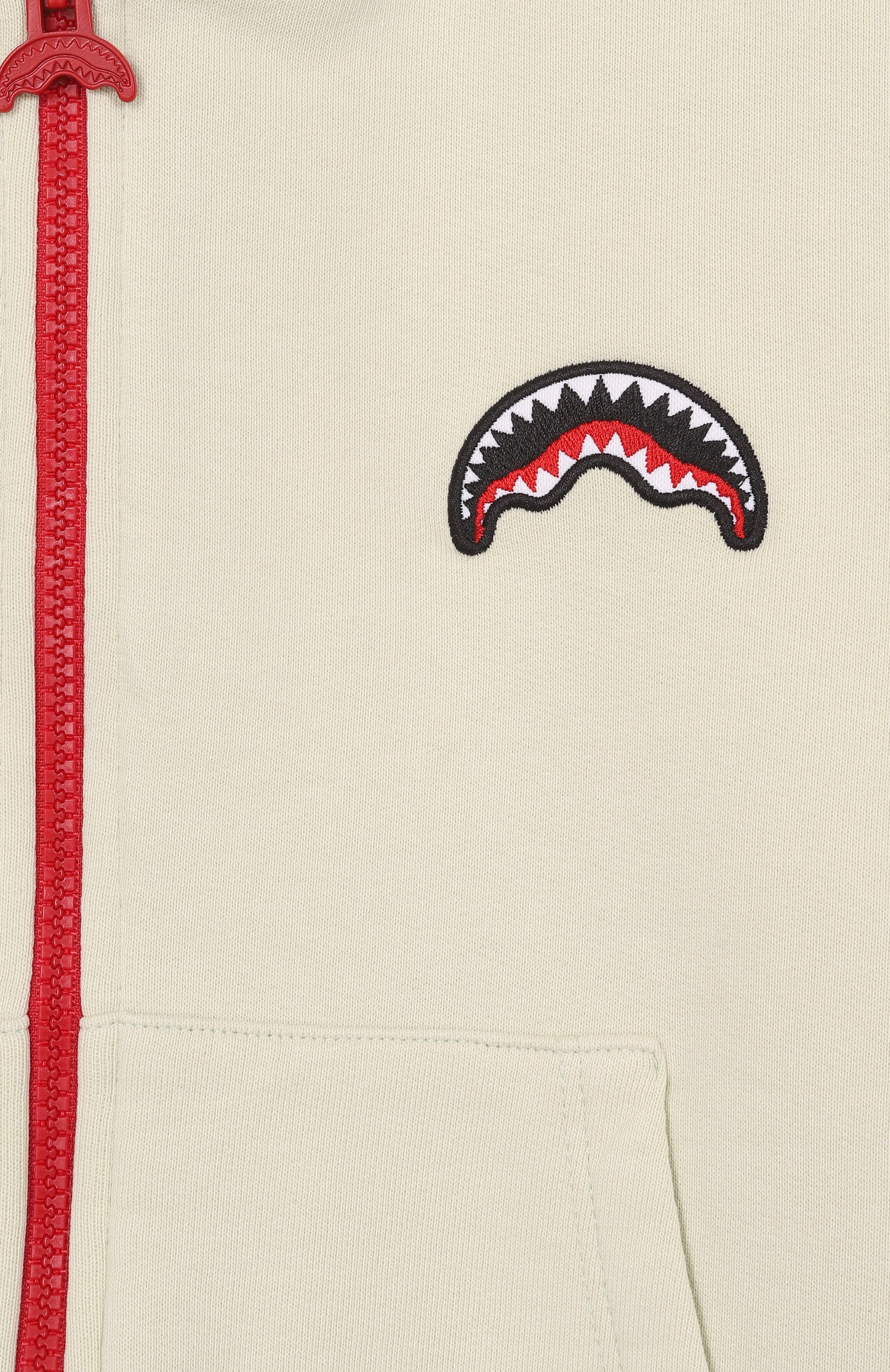 Хлопковая толстовка SPRAYGROUND, арт. SPY1421ESAGE/SH0W THE SHARK SAGE 0VER FULL ZIP H00, фото 3