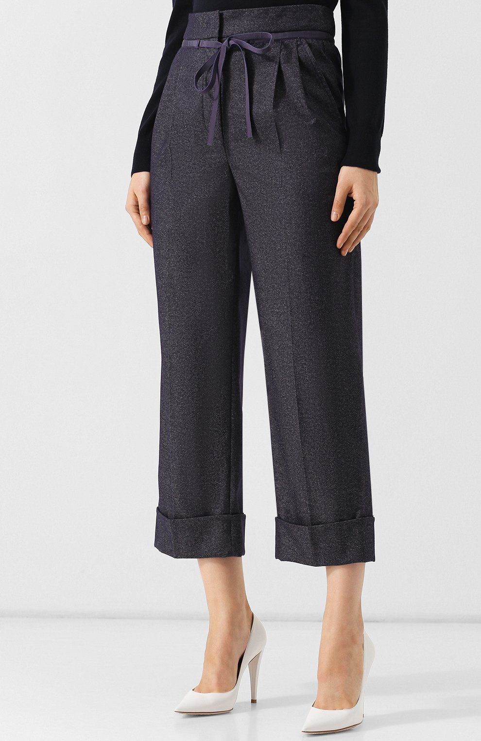 Брюки из смеси шерсти и хлопка с отворотами GIORGIO ARMANI, арт. 8WHPP00S/T008V, фото 3