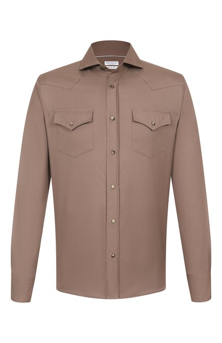 Мужская хлопковая рубашка BRUNELLO CUCINELLI, арт. MW6044008