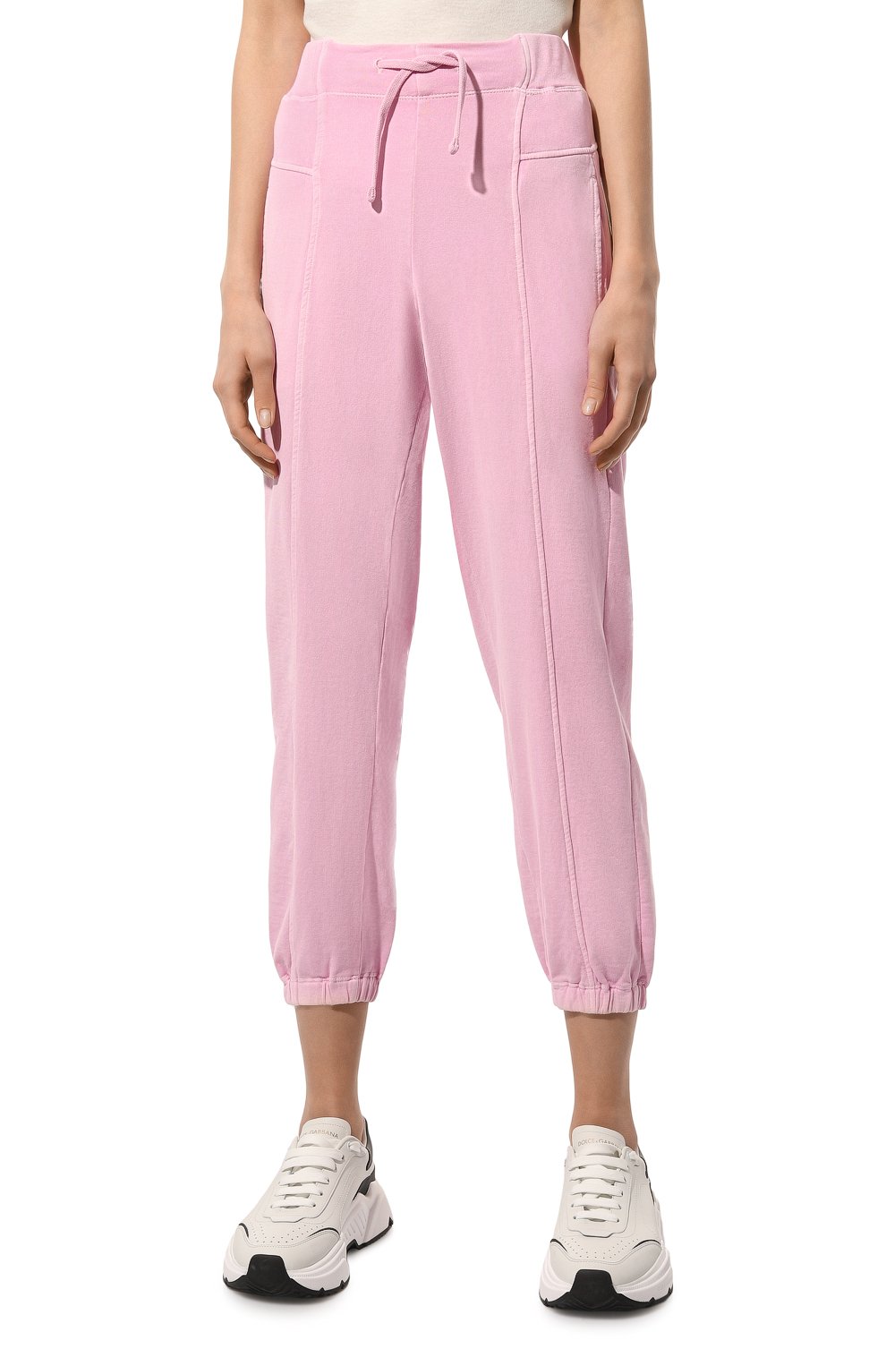 Хлопковые джоггеры DEHA розового цвета по цене 10800 руб., арт. D83116, фото 3 Хлопковые джоггеры DEHA, арт. D83116, фото 3