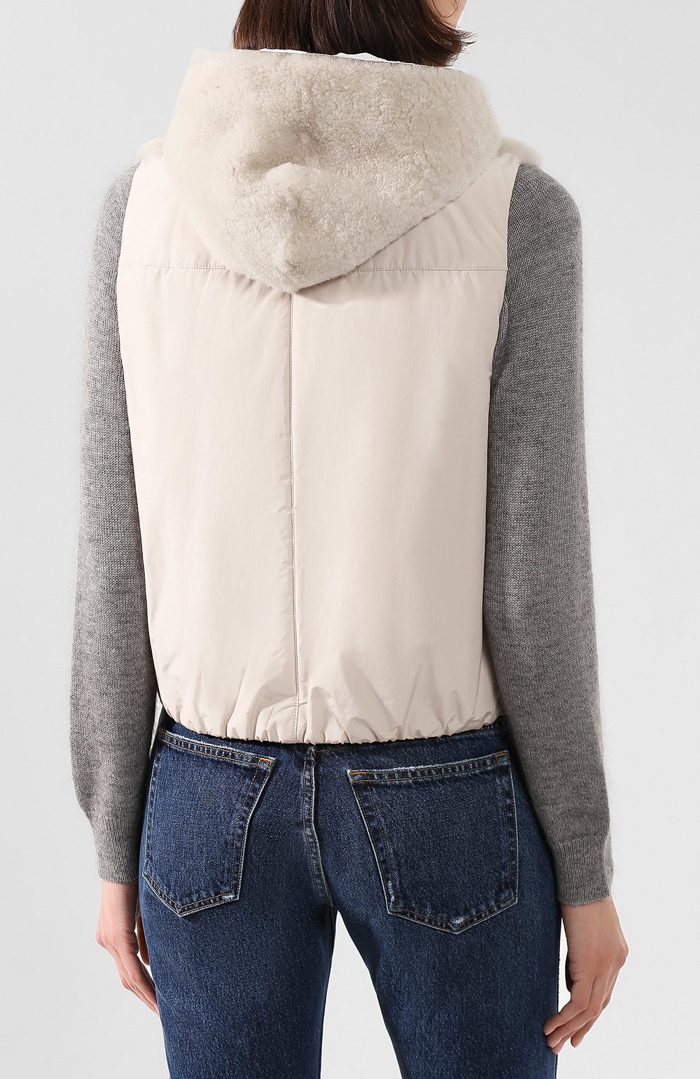 Двусторонний жилет с мехом козлика BRUNELLO CUCINELLI, арт. MPMWE3080, фото 4