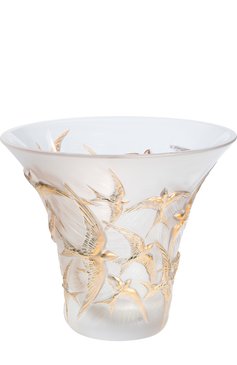 Ваза hirondelles LALIQUE золотого цвета, арт. 10624000 | Фото 1 (Статус проверки: Проверена категория; Коллекция: Hirondelles; Региональные ограничения белый список (Axapta Mercury): Не проставлено; Нос: Не проставлено; Автоматизация Diginetica: Не назначено; Ограничения доставки: fragile-2)