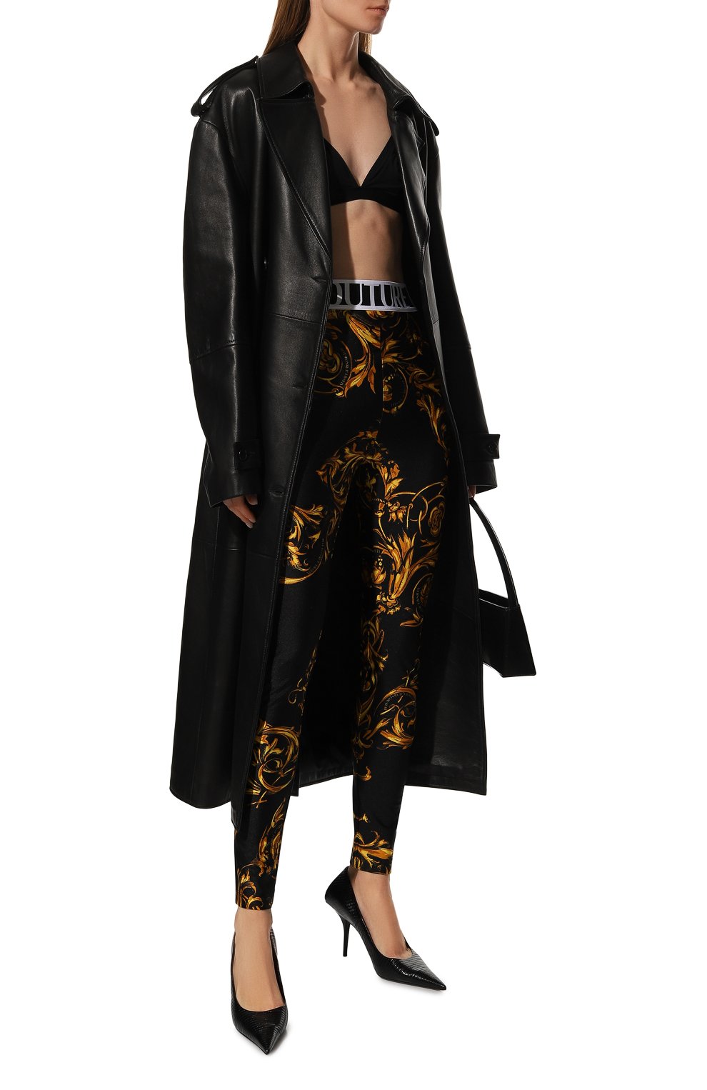 Легинсы VERSACE JEANS COUTURE, арт. 72HAC101-72DP101 LYCRA PRINT GARLAND BLACK/G0LD/JS, фото 2