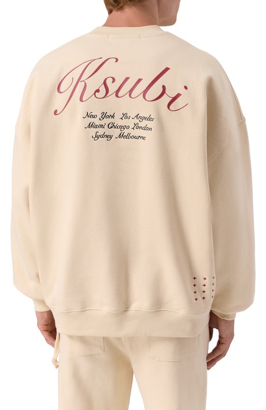 Хлопковый свитшот Ksubi MSP25FL004 Бежевый  MSP25FL004 Фото 4