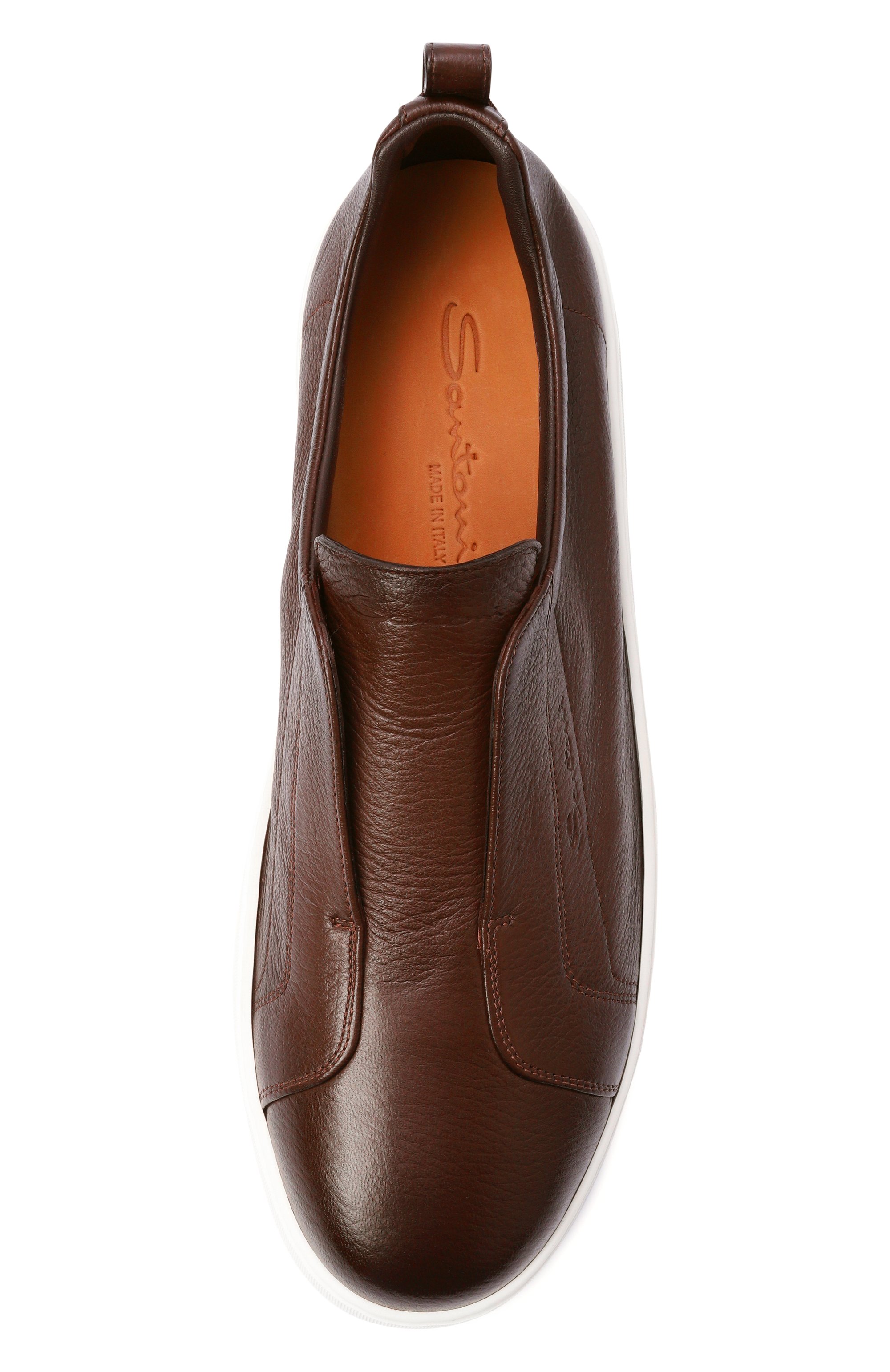 Кожаные кеды cleanic SANTONI темно-коричневого цвета по цене 99500 руб., арт. MBCG22211BARTEVU, фото 5 Кожаные кеды cleanic SANTONI, арт. MBCG22211BARTEVU, фото 5