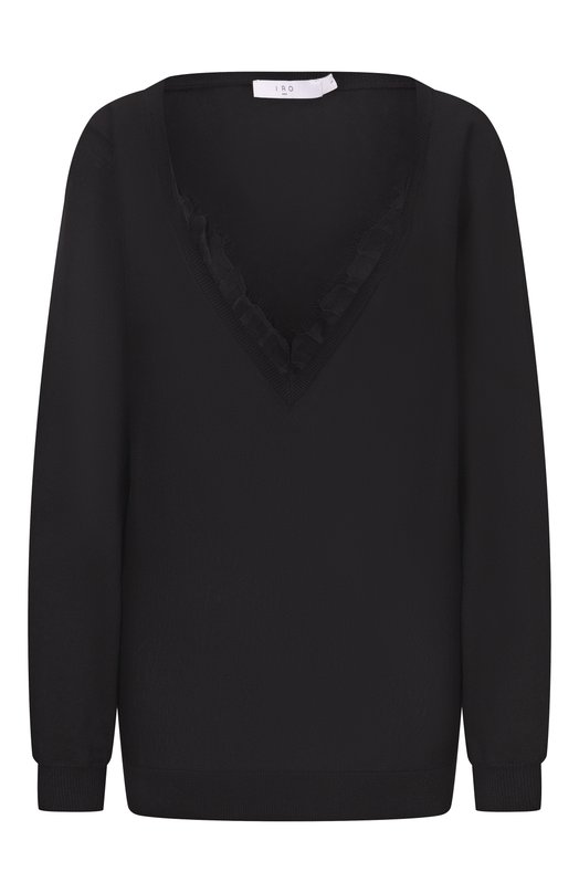 Пуловер из хлопка и шелка Iro WP12AUBEPINE Чёрный WP12AUBEPINE