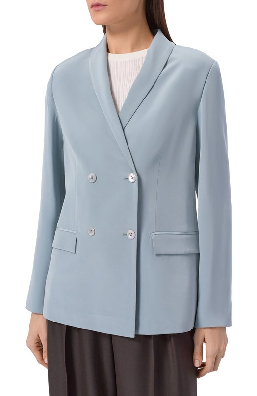 Шелковый жакет 12 STOREEZ 136432 Голубой  136432 Фото 3