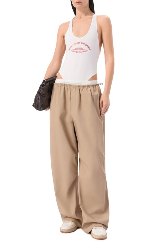 Хлопковые брюки Alexander Wang 1WC1264969 Бежевый  1WC1264969 Фото 2