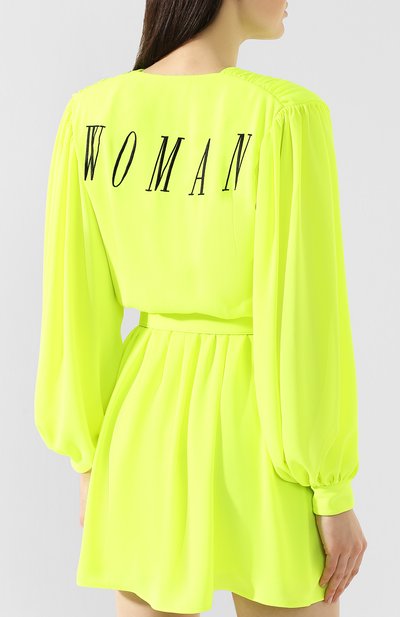 Платье с поясом OFF-WHITE желтого цвета по цене 97000 руб., арт. 0WDB134S19D570486210, фото 4 Платье с поясом OFF-WHITE, арт. 0WDB134S19D570486210, фото 4