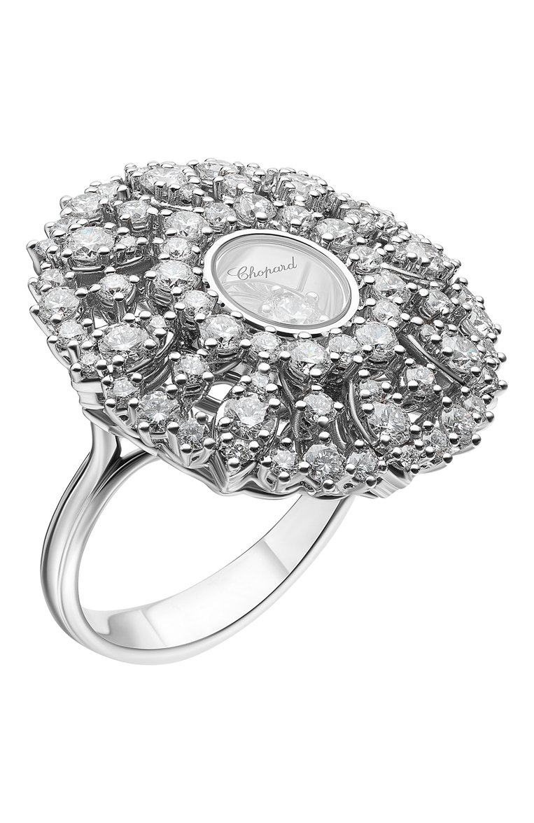 Женские кольцо CHOPARD бесцветного цвета, арт. 82A036-1110 | Фото 1 (Материал сплава: Белое золото; Драгоценные камни: Бриллианты; Региональные ограничения белый список (Axapta Mercury): Не проставлено; Нос: Не проставлено)