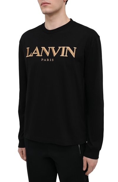 Хлопковый лонгслив LANVIN черного цвета по цене 27150 руб., арт. RM-JE0013-JR54-P21, фото 3 Хлопковый лонгслив LANVIN, арт. RM-JE0013-JR54-P21, фото 3