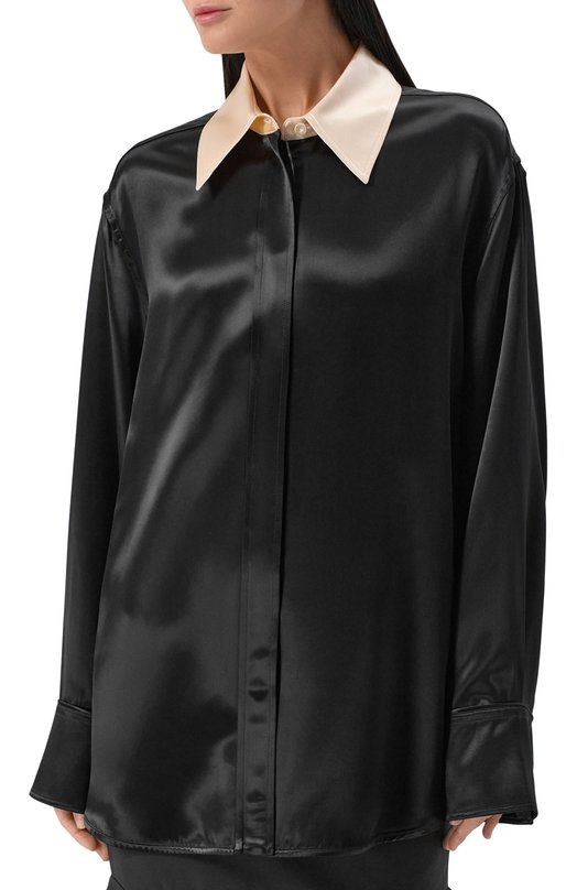 Атласная рубашка Jil Sander J03DL0208/J66292 Чёрный  J03DL0208/J66292 Фото 3