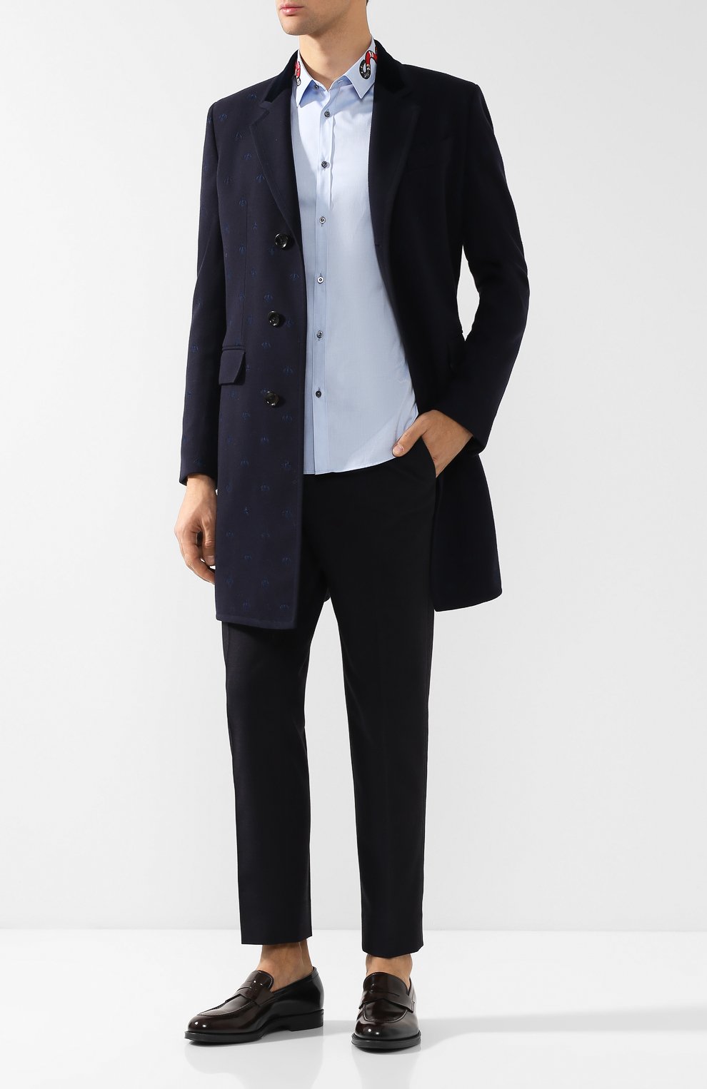 Хлопковая рубашка с воротником кент GUCCI голубого цвета по цене 66240 руб., арт. 433550/Z3898, фото 2 Хлопковая рубашка с воротником кент GUCCI, арт. 433550/Z3898, фото 2