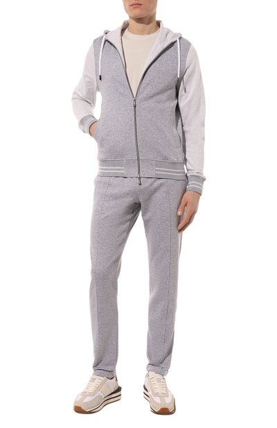 Хлопковый спортивный костюм CAPOBIANCO светло-серого цвета по цене 110000 руб., арт. 14MT03.TS00, фото 1 Хлопковый спортивный костюм CAPOBIANCO, арт. 14MT03.TS00, фото 1