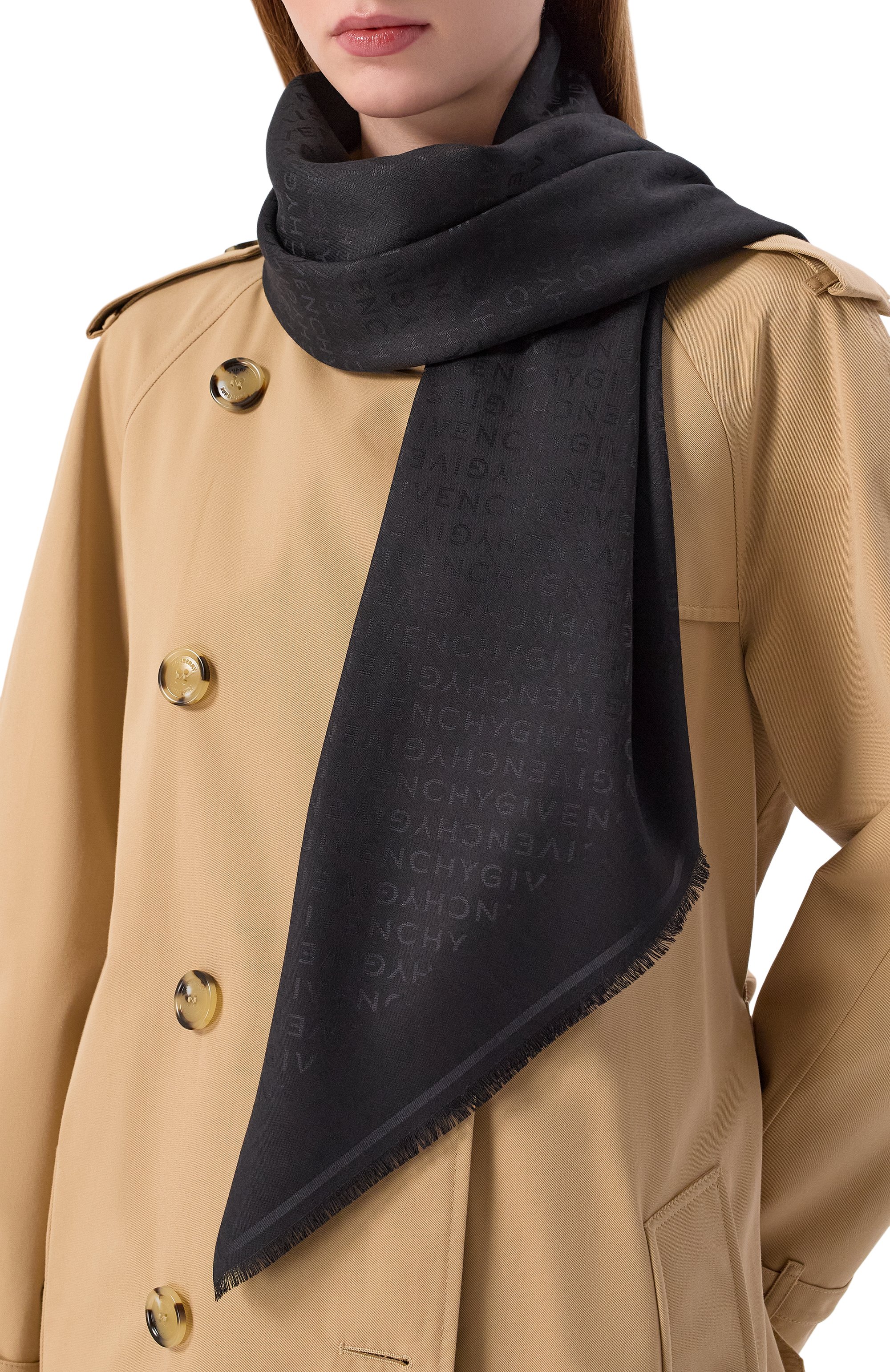 Шаль из шелка и шерсти GIVENCHY, арт. 710003163, фото 2