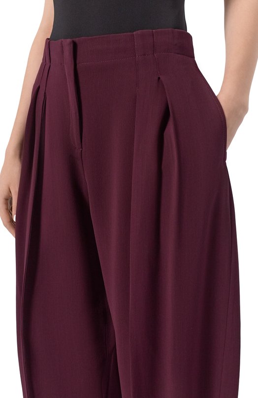 Брюки из вискозы и шерсти Mugler 25F1PA0448196 Бордовый  25F1PA0448196 Фото 5
