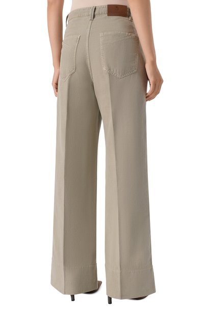 Брюки из хлопка и льна BRUNELLO CUCINELLI, арт. ML996P5992, фото 4