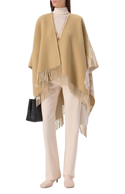 Пончо из шерсти и кашемира Burberry 8110229 Бежевый  8110229 Фото 2