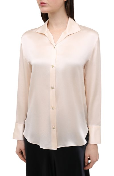Шелковая рубашка VINCE бежевого цвета по цене 38250 руб., арт. V718012413, фото 3 Шелковая рубашка VINCE, арт. V718012413, фото 3