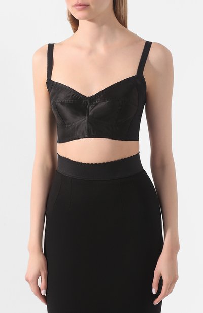 Топ-бюстье DOLCE & GABBANA черного цвета по цене 62100 руб., арт. F7T18T/G9921, фото 3 Топ-бюстье DOLCE & GABBANA, арт. F7T18T/G9921, фото 3