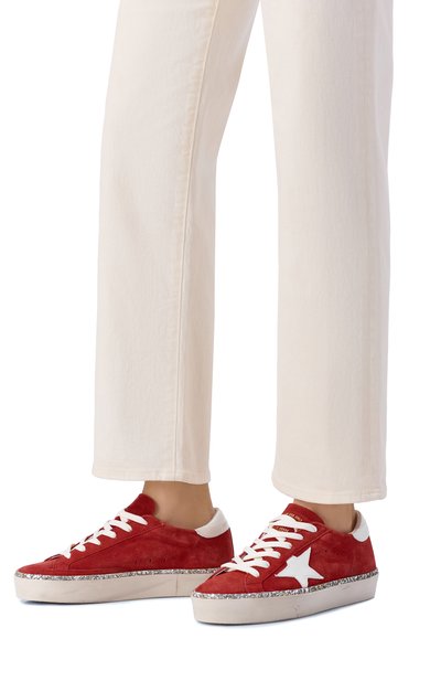 Замшевые кеды hi star GOLDEN GOOSE DELUXE BRAND красного цвета по цене 74600 руб., арт. GWF00118.F008682, фото 2 Замшевые кеды hi star GOLDEN GOOSE DELUXE BRAND, арт. GWF00118.F008682, фото 2