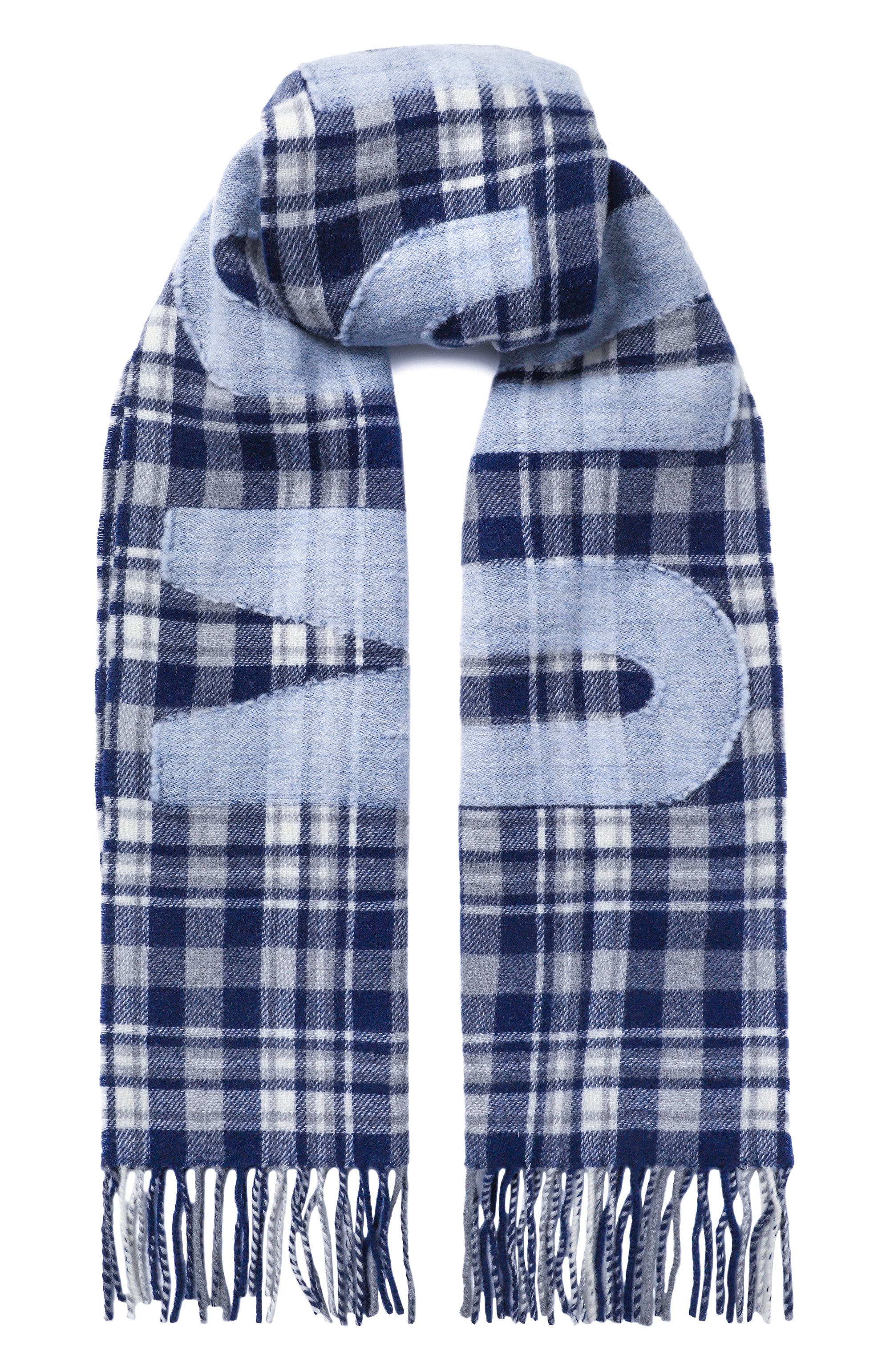 Шерстяной шарф MOSCHINO синего цвета по цене 25950 руб., арт. 50238/M5856, фото 1 Шерстяной шарф MOSCHINO, арт. 50238/M5856, фото 1