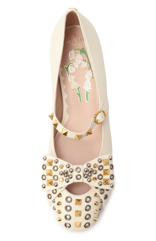 Кожаные балетки Bowow Valentino 7W2S0MX7/ETL Кремовый  7W2S0MX7/ETL Фото 6