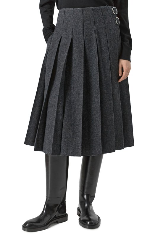 Шерстяная юбка Jil Sander J40MA0153-J40182 Серый  J40MA0153-J40182 Фото 3